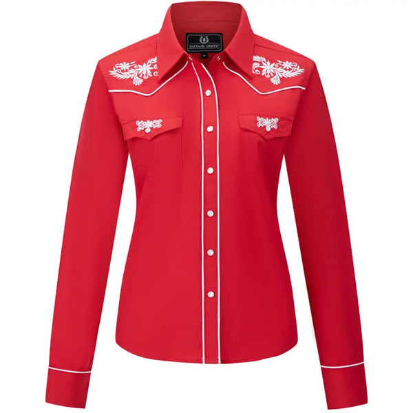 Women's Red Western Shirt