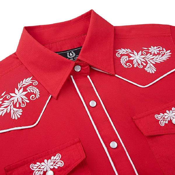 Women's Red Western Shirt