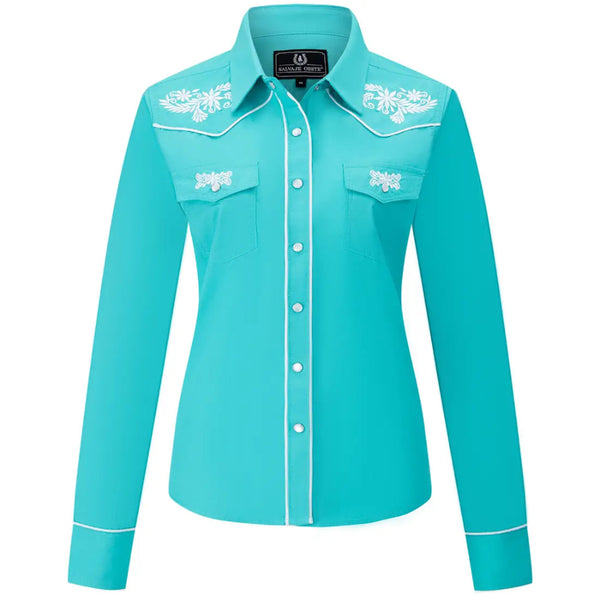 Women's Turquoise Western Shirt