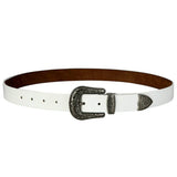 White Leather Cowgirl Belt