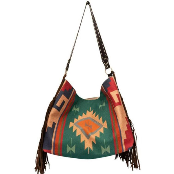 Green Aztec Purse with Fringe