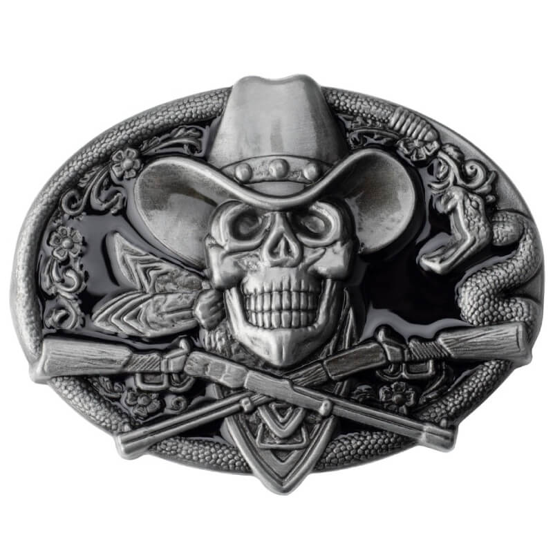 Western Cowboy Skull & Crossbones Belt Buckle | Wild West Living