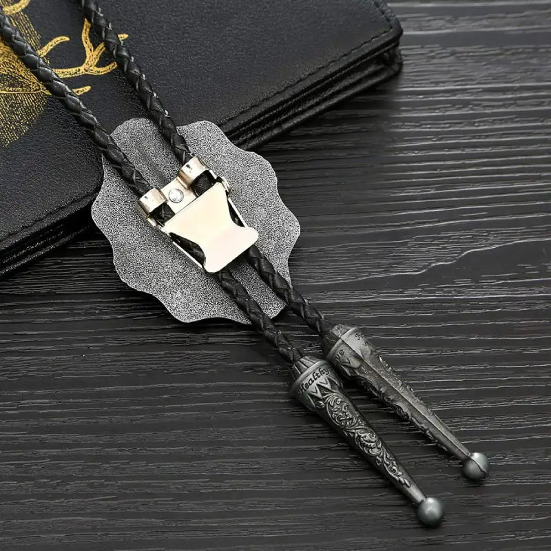 Joxevyia Western Horse Bolo Tie - Adjustable Brown Leather Cord With 3D Running Horse Pendant For Men & Women
