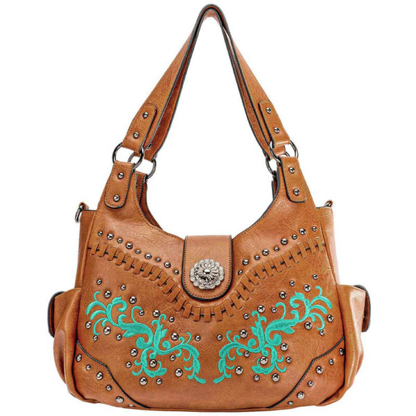Rustic Vegan Leather Western Handbag