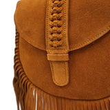 Western Leather Crossbody Purse with Fringe