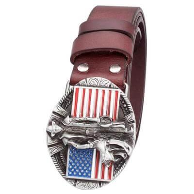 American Flag Cowboy Belt