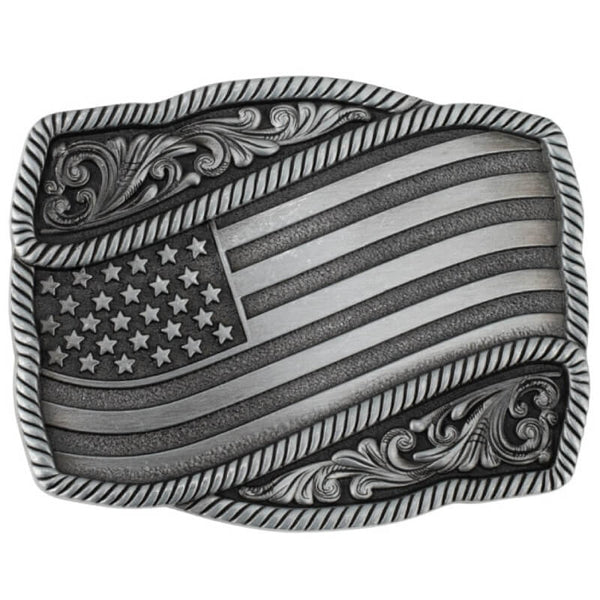 American Flag Western Cowboy Belt Buckle