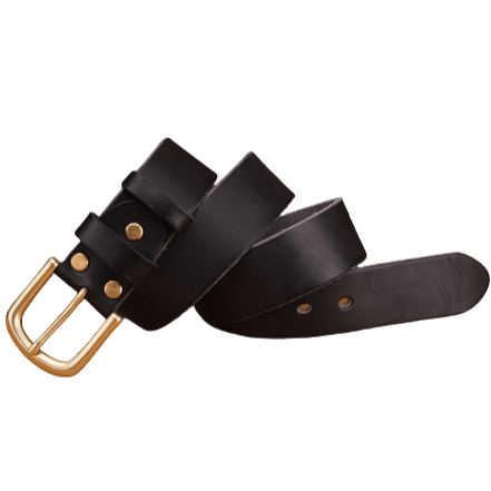 Black and Gold Western Leather Belt