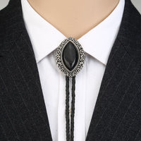 Black and Silver Bolo Tie