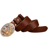 Brown Western Belt with Eagle Buckle