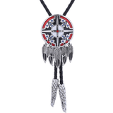 Vintage Native American Bolo Tie with Feathers