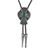 Green Celtic Cross Bolo Tie