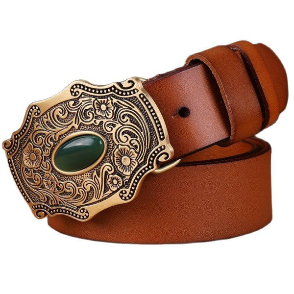 Vintage Brown Western Mexican Leather Belt — REBELLE VINTAGE SHOP