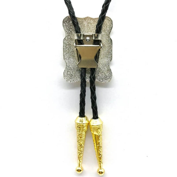 Gold Cowboy Bolo Tie Necklace