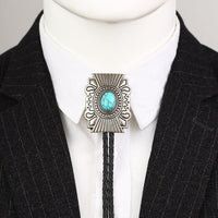 Metal Bolo Tie with Turquoise