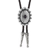 Silver and Black Bolo Tie Necklace