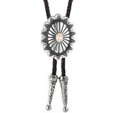 Silver and White Bolo Tie Necklace