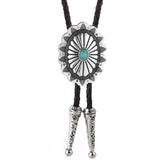 Silver and Turquoise Bolo Tie Necklace