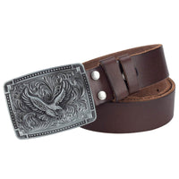 Silver Leather Cowboy Belt