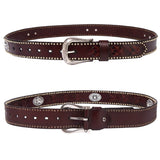 Studded Leather Western Belt