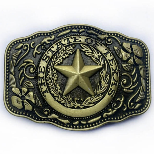The State of Texas Gold Belt Buckle