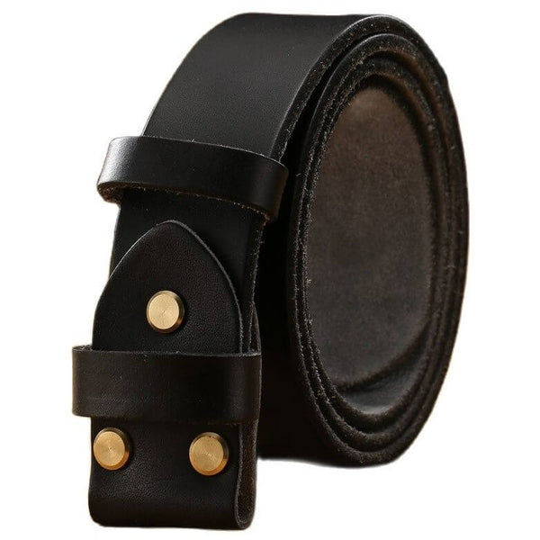Black Western Leather Belt Without Buckle